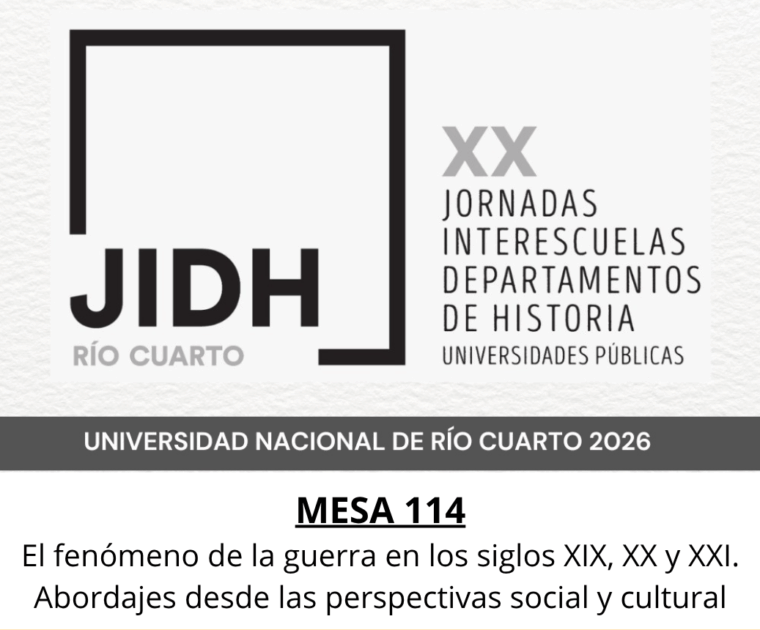 Flyer convocatoria XX Interescuelas 2026 - Mesa GEHiGue